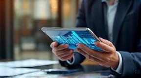 Businessman analyzing workflow charts