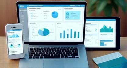 Web learning dashboard on laptop and mobile