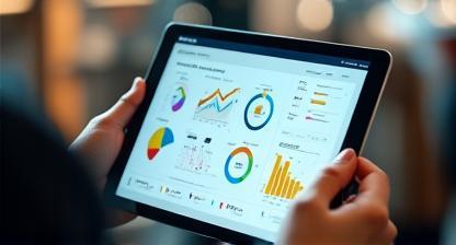 Retail analytics dashboard on a tablet